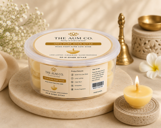 Pure Cow Ghee Diyas – Ready to Light | Long Lasting Burn | Puja & Aarti Essentials | 30N