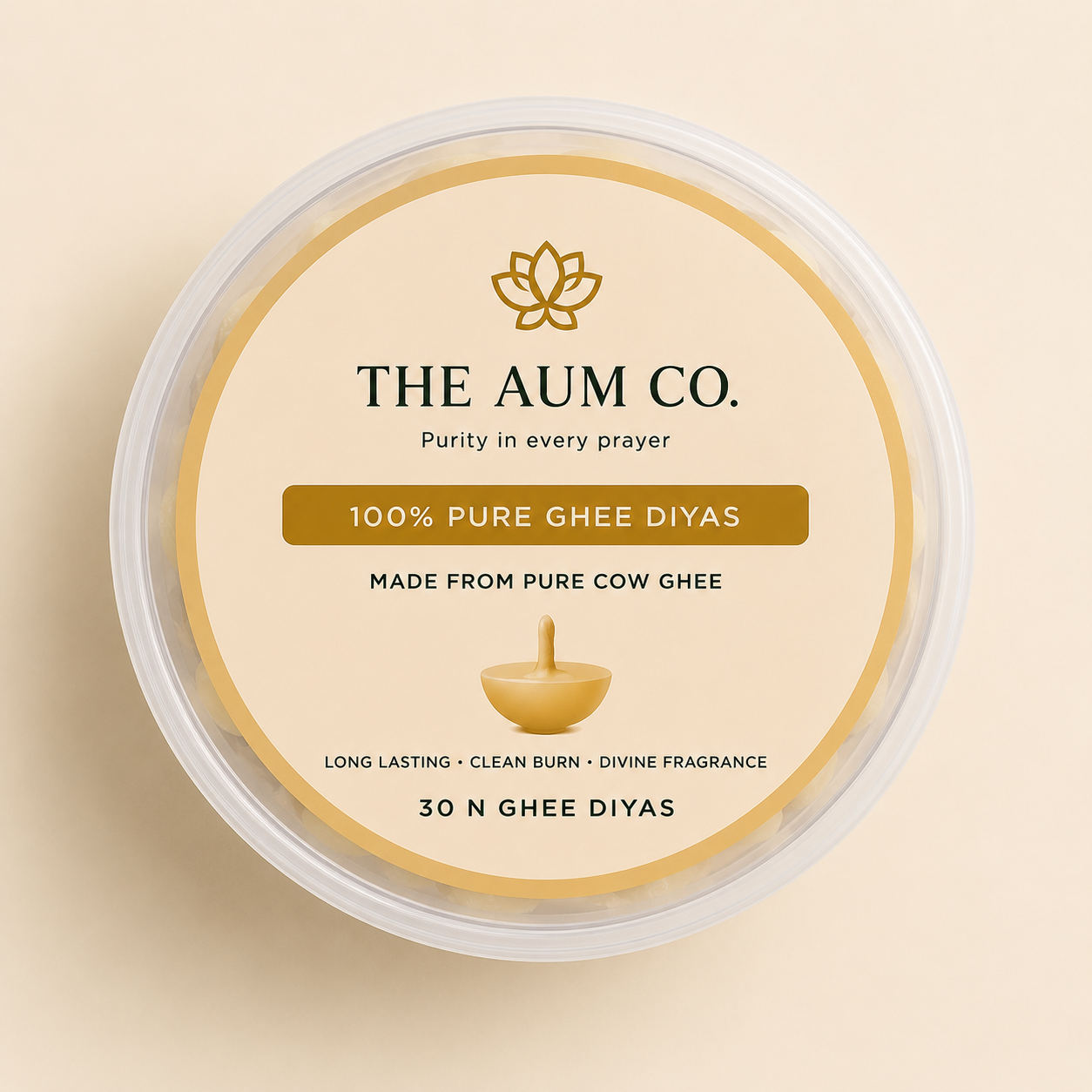 Pure Cow Ghee Diyas – Ready to Light | Long Lasting Burn | Puja & Aarti Essentials | 30N